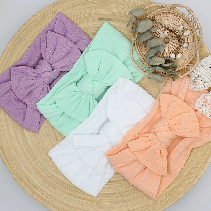 Best selling fashion hair accessories girl bow baby headband knitted baby headband