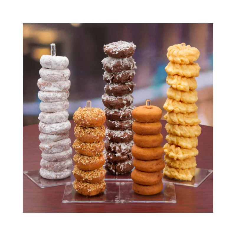 Wedding Birthday Treat Parties Clear Donut Bagels Display Stand Holder 5 PCS Acrylic Donut Stands Doughnut Stand Tower