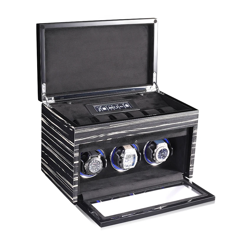 Embers Automatic Watch Winder 2 3 Slots Wooden Storage Box 4 6 8 Watches LCD Touch Mechanical Watches Screen Shaker