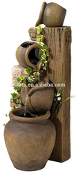 Outdoor Garden Four Rustic Jugs Cascading Water Fountain Fall Outdoor Garden Decoration Garden Landscape Fontain Fuente