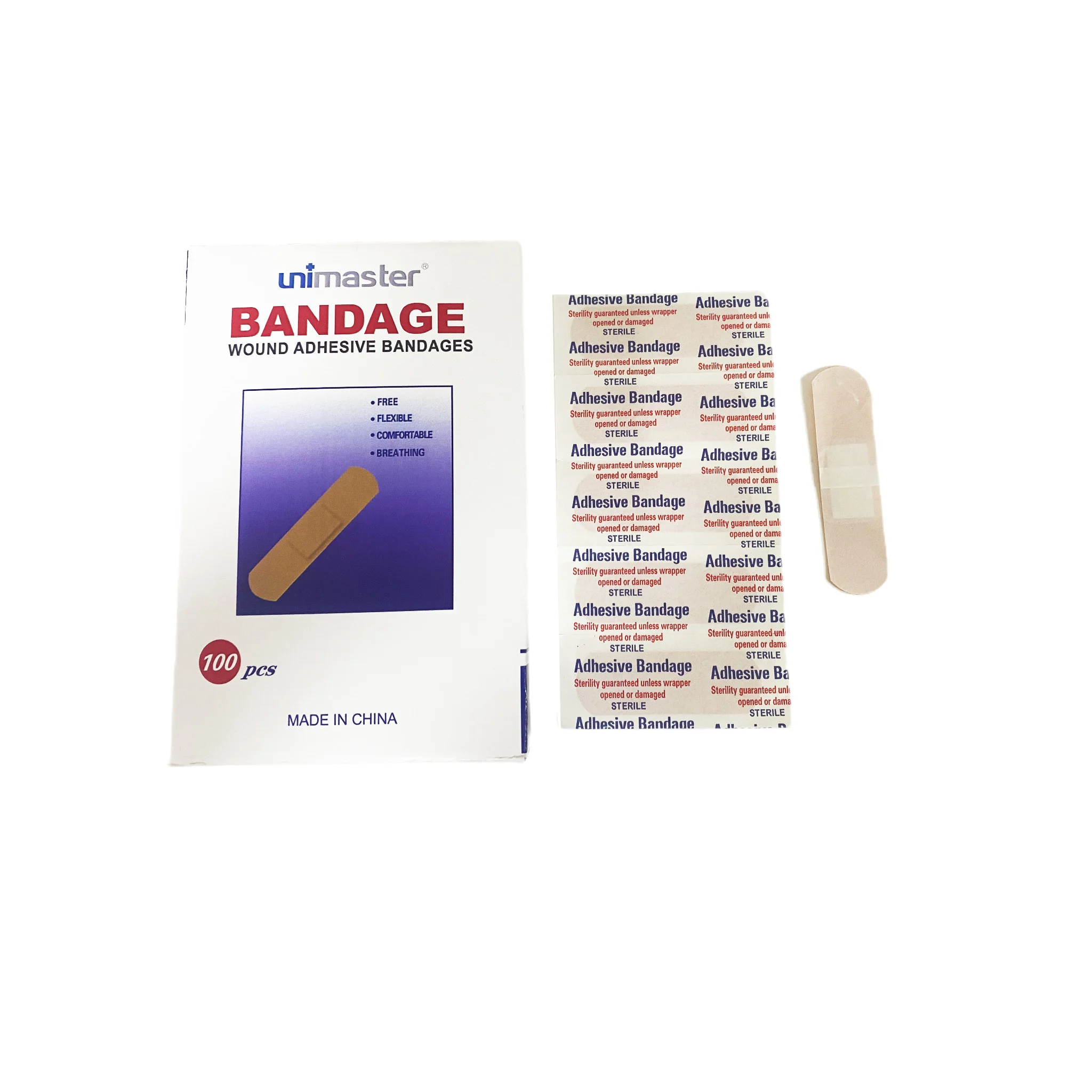 Unimaster Custom Logo 72X19mm Band-aid Private Label Bandaid Manufacturer