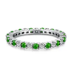 2022 Top Selling 925 Sterling Silver 5A Zircon Fashion Women Jewelry Emerald Green Open Adjustable Rings