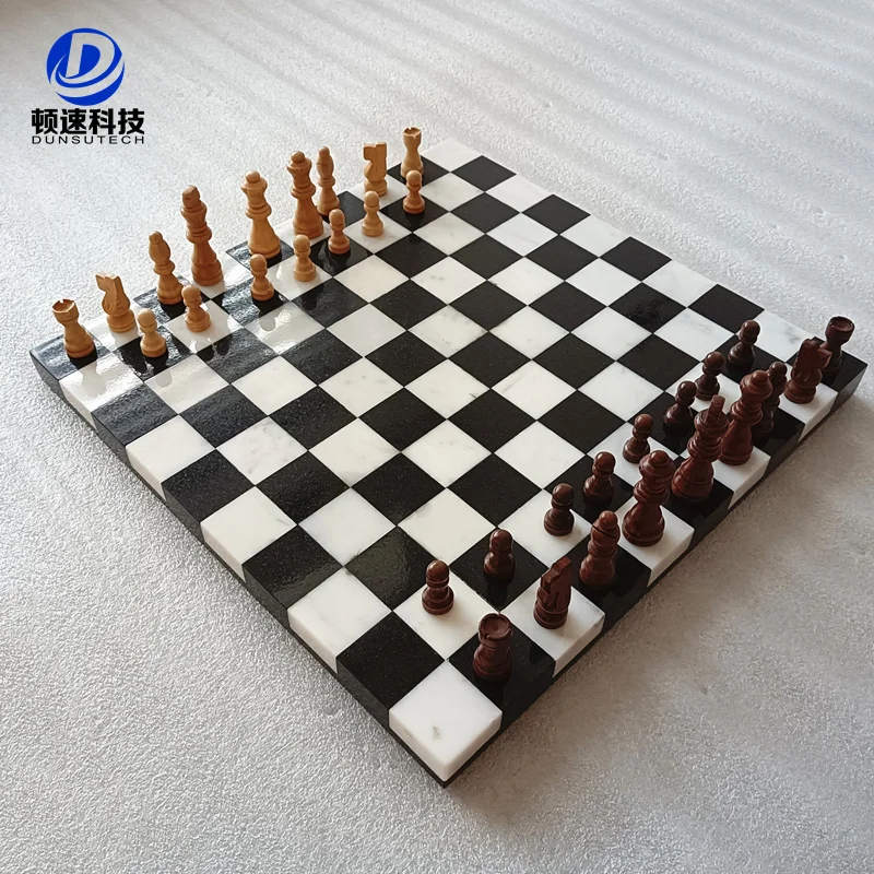 High quality 3 in 1 fide nordic stone tournament marble chess black white pieces sets for men