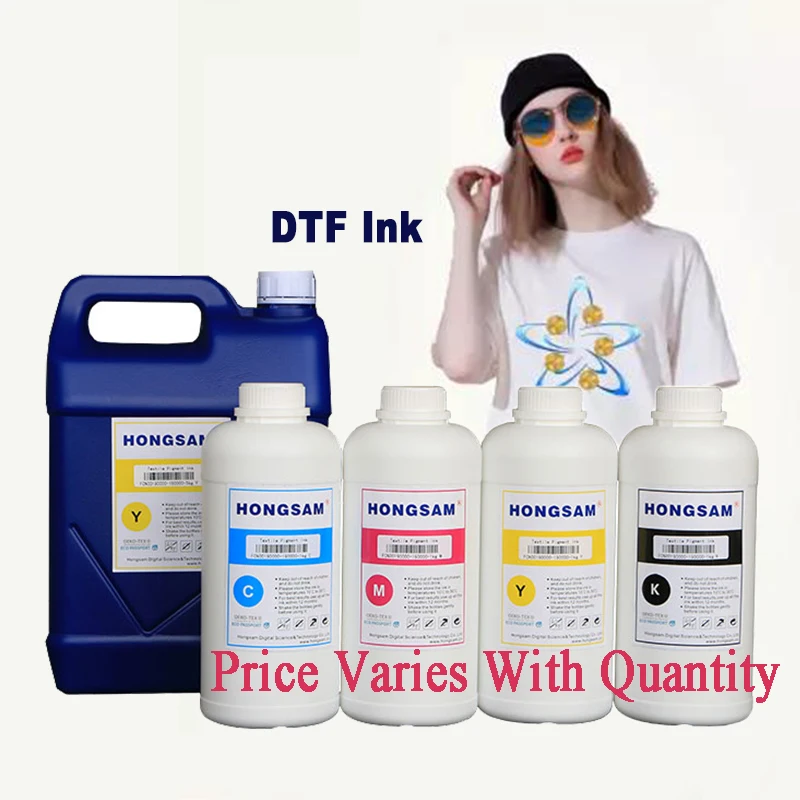 HONGSAM 1000ml DTF Pigment White ink Bulk ink for Epson i3200 dx5 dx7 xp600 tx800