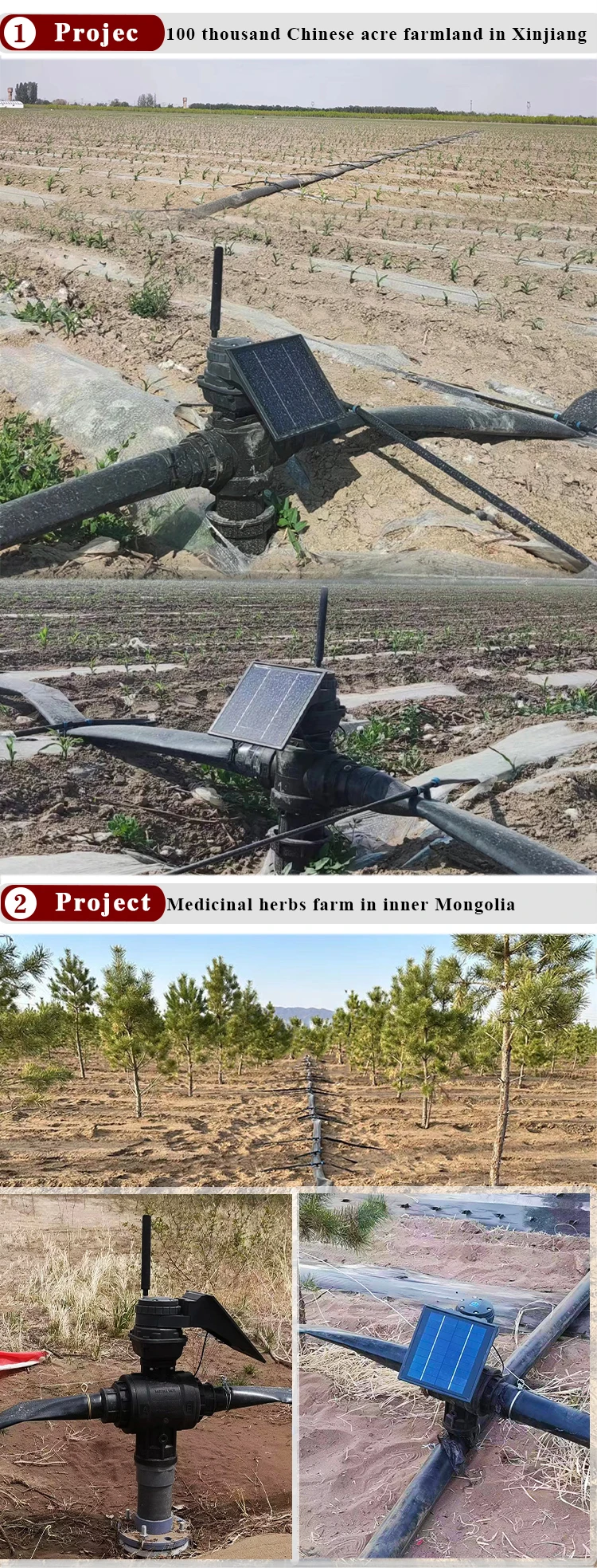 Automatic Irrigation And Fertilizer System Garden Irrigation System Electric Linear Actuator Lift 3 Way Electric Ball Valve