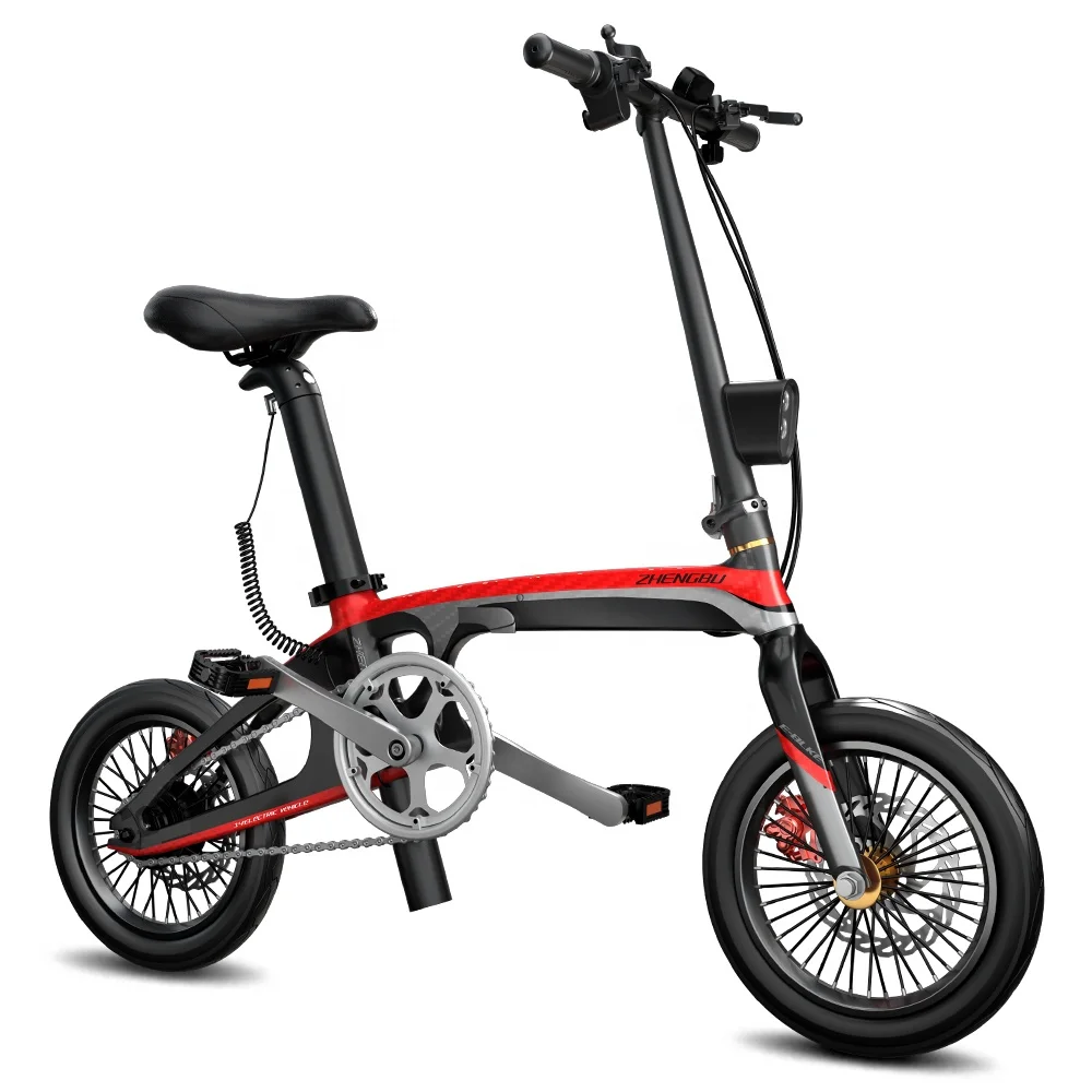 Zhengbu F4 carbon fiber Foldable electric bike 14 inch hidden battery bicycle folding e-bike