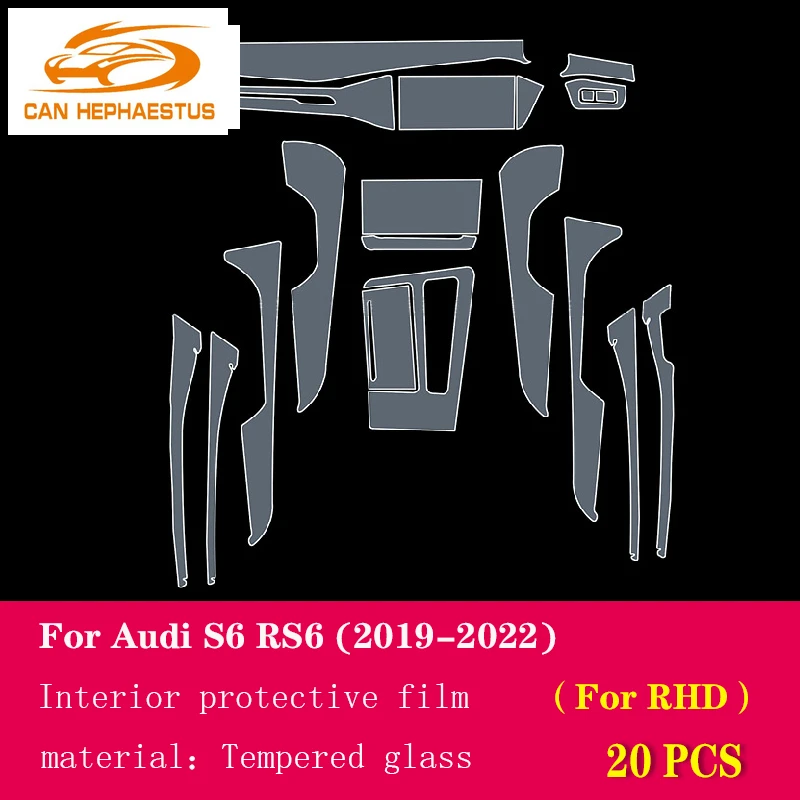 For Audi S6 RS6 2019-2022 Dashboard Panel Wrap Protective film Screen Anti-scratch Protector Car Interior Accessories