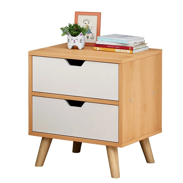 
Luxury Modern Home Bedroom Furniture Wooden Bedside Lamp Table Solid Wood Legs White Nightstand Night Stand/ 