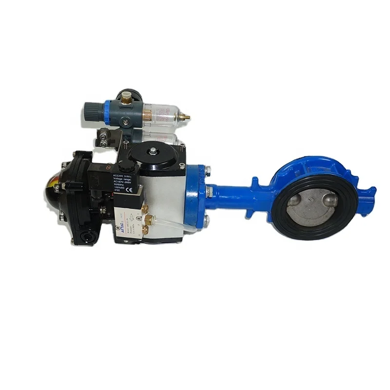 Hot sale pneumatic actuator driving type wafer cast iron butterfly valve