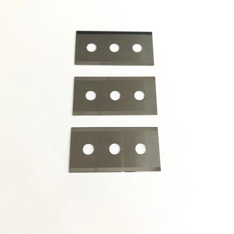 New Design Tungsten Carbide Ceramic Double Three Hole Slitting Blade for Machine Protective