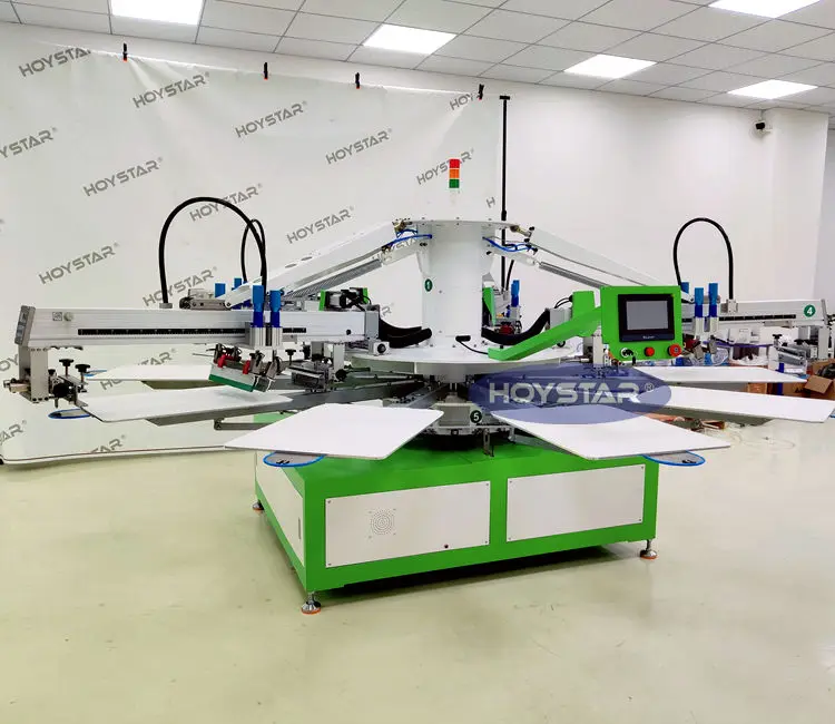 automatic rotary screen printing machine for t shirts nonwoven bags textile serigraphic 4 colors garment silkscreen automatic