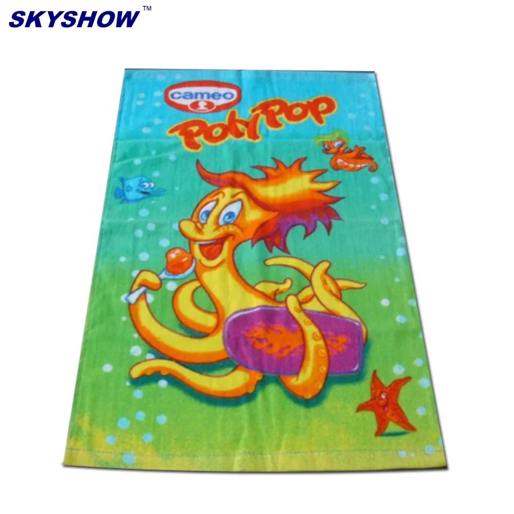 classic 100% cotton beach towel Hot Sale Cartoon Photo Print Imabari  Beach Towel For Child