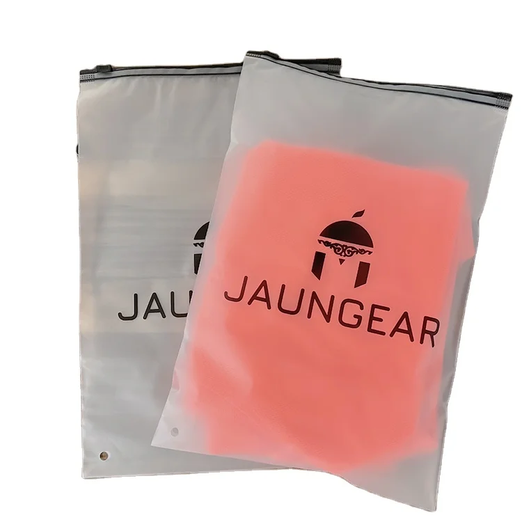 Slider Zipper Ldpe Packaging Bag Black Poly CPE Ziplock Clothes Logo Matte Packing Zipper Seal Bags For Business Zip