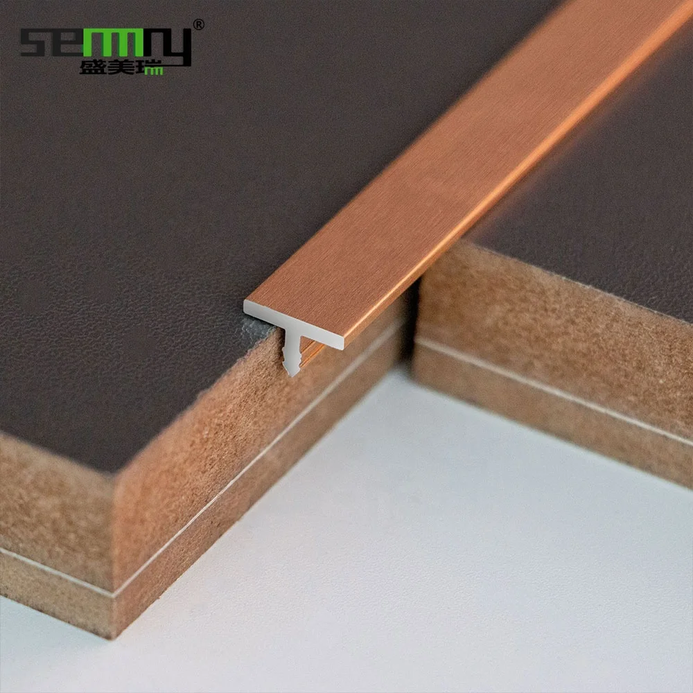 Cover Aluminum Tile Trim Strip Decorative Wall Trim Aluminum Profiles T Shape Flooring Tile Accessories