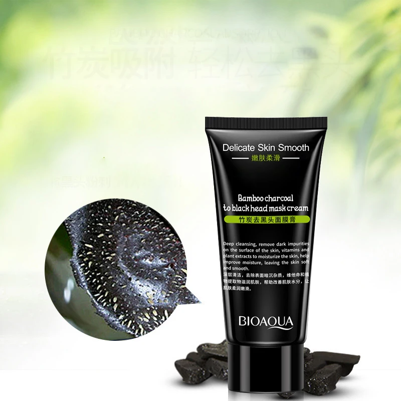 OEM ODM Bioaqua black bamboo charcoal deep pore cleansing blackhead remover nose mask