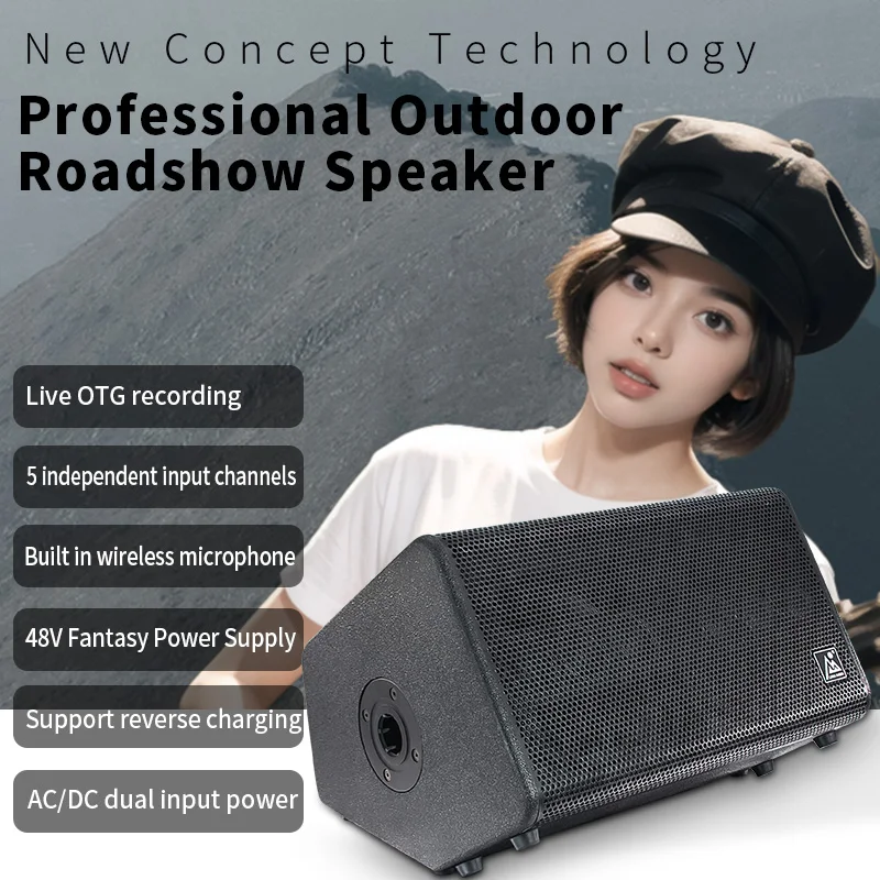 Lihui TT8 Bluetooth Professional Speaker 8inch Outdoor Performance Portable  with Battery  Bluetooth Speaker