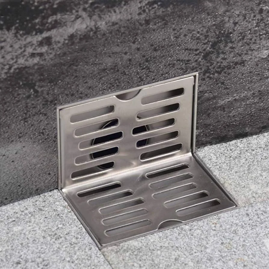 SUS304 Stainless Steel L Shape Side Corner Wall Floor Drain
