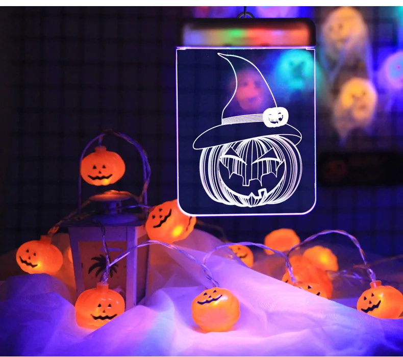 LED lanterns flashing lights string lights gypsophila Halloween decoration arrangement ghost festival pumpkin lights string