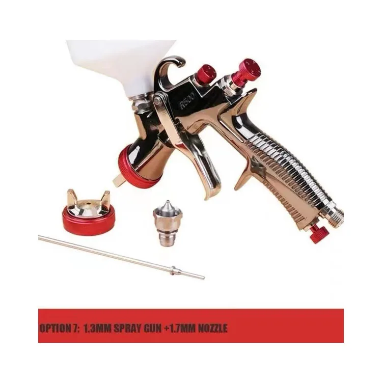 Top Quality R500 1.3mm 1.7mm 2.0mm Nozzle 600cc Cup LVLP Air Spray Gun Car Gravity Airbrush Painting Gun