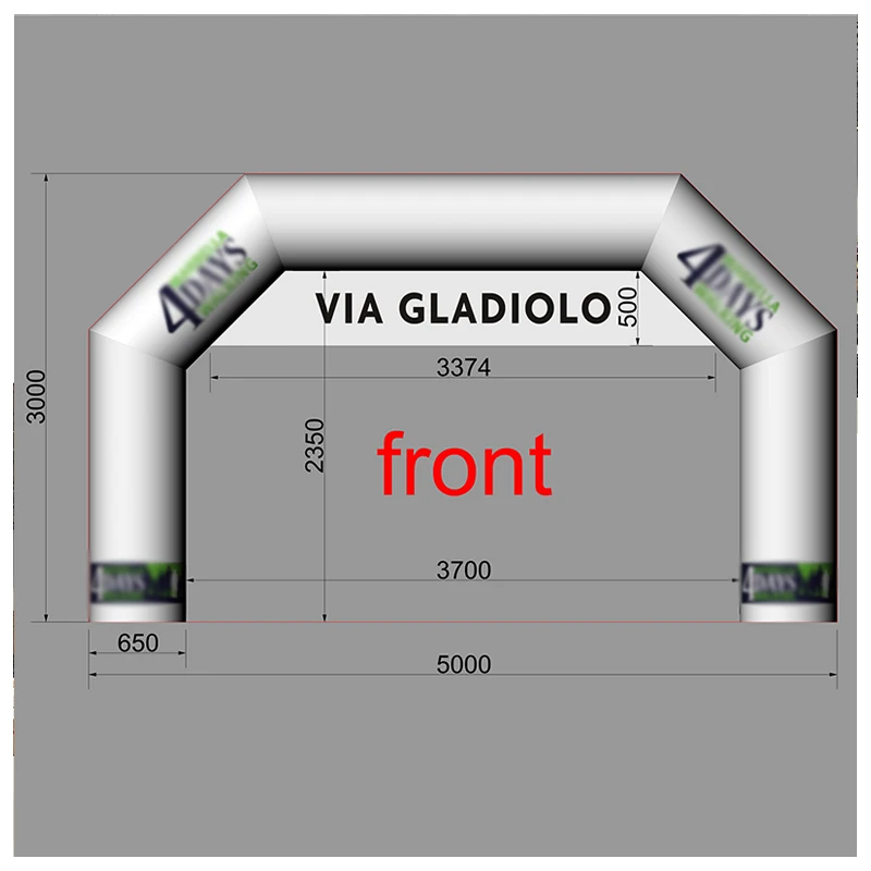 PVC Race Inflatable Decorative Air Arch Airtight Square And Custom Round Door Arch For Outdoor