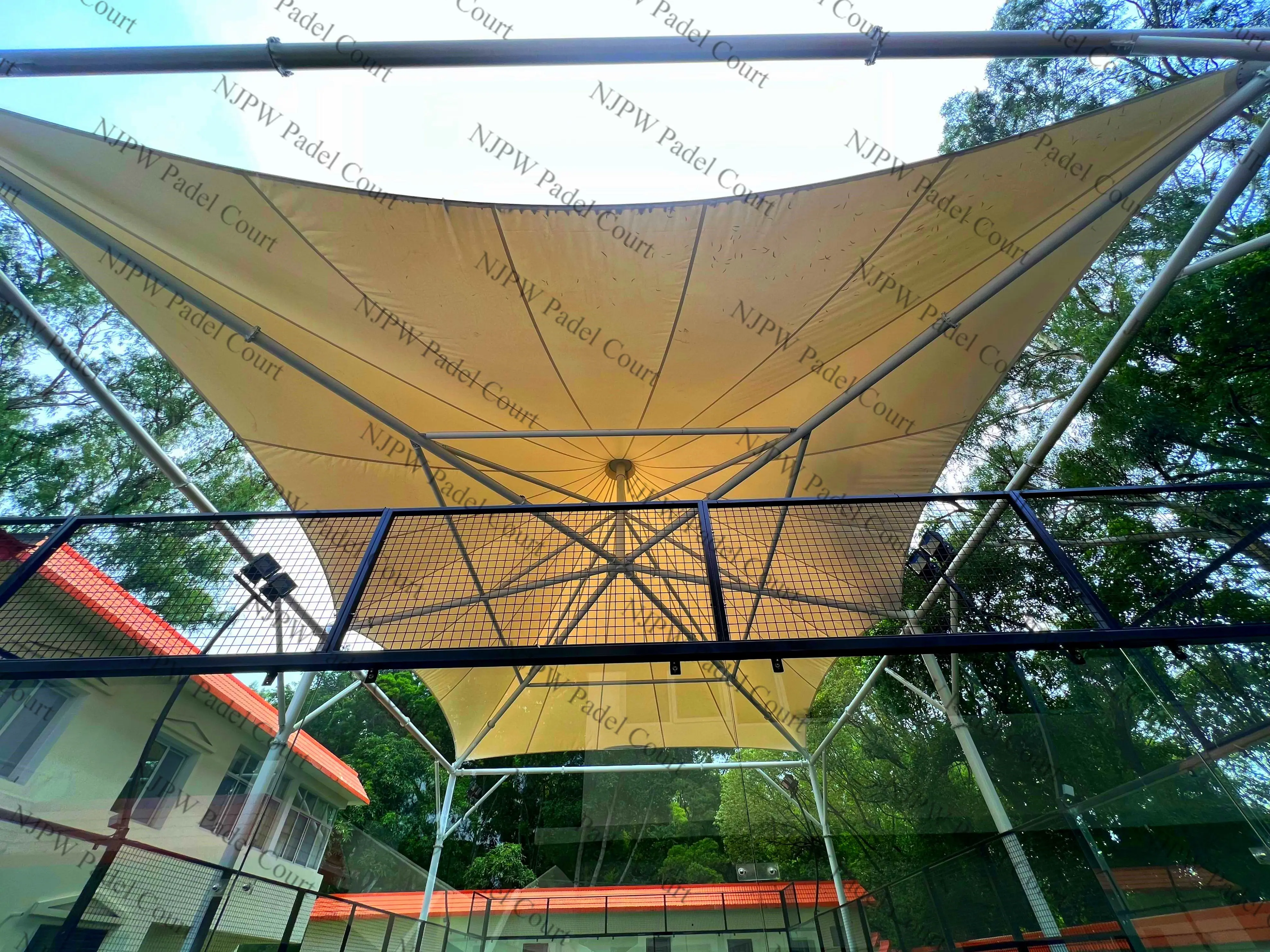 Wpt Paddle Super Panoramic Court Nice Design Panoramic Padel Tennis Court Popular in Italy Kuwait Qatar Saudi and Chile