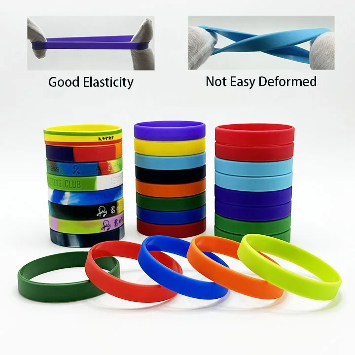 Custom Silicone Bracelets Your Own Rubber Eco-friendly Sports Wristband Custom Name Bracelet Debossed Logo Text Color