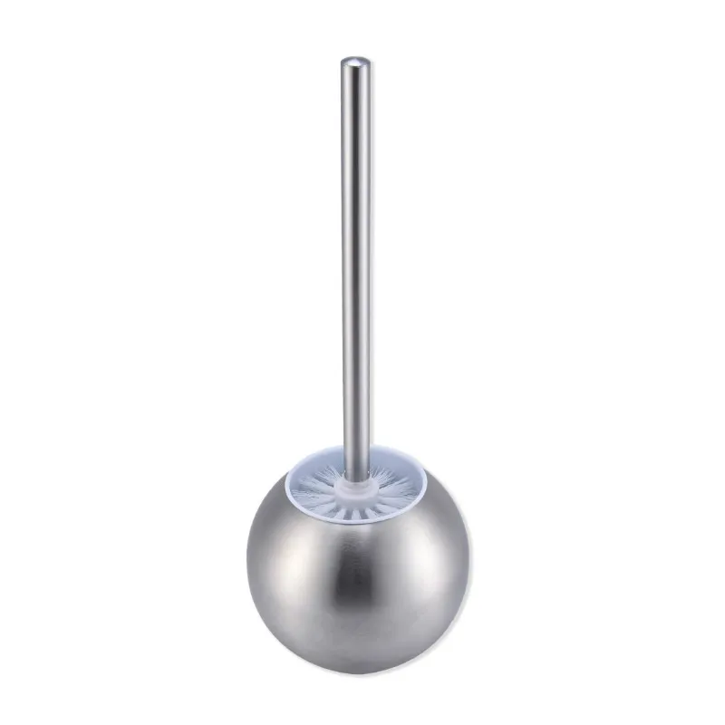 Creative Household Articles Stainless Steel Bowl Shape Bottom Simple Bathroom Toilet Cleaning Toilet Brush Set