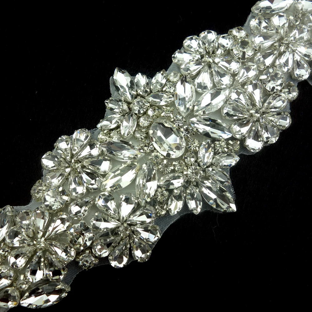 Ослепительный Блестящий серебряный пояс со стразами для женского вечернего платья, свадебной вечеринки