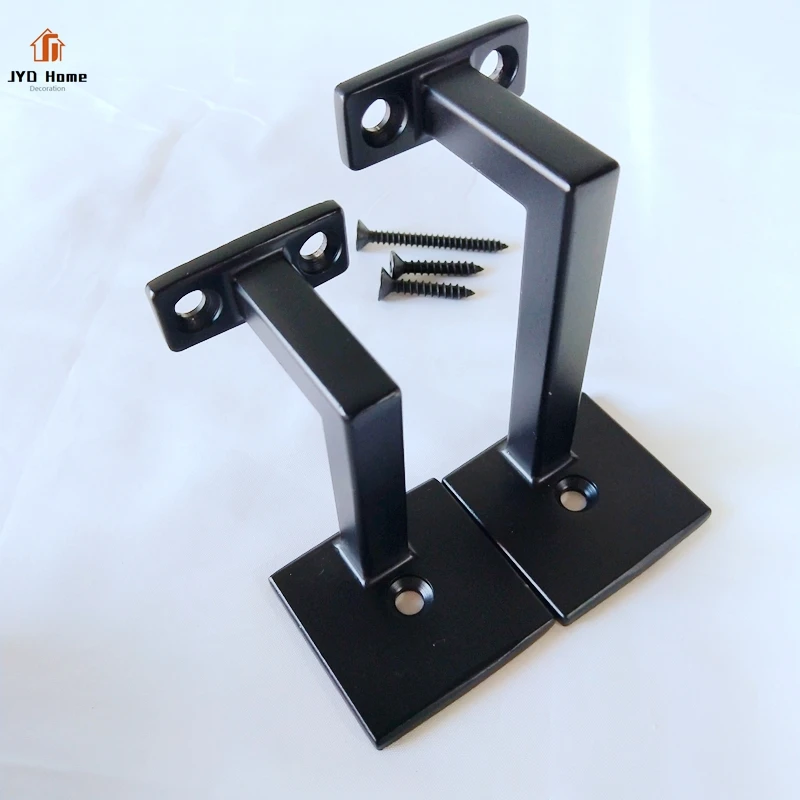 Wholesale Higher Wall Mounted Black Handrail Brackets for Wood Handrail Factory Direct with Square Base in USA Canada Markets