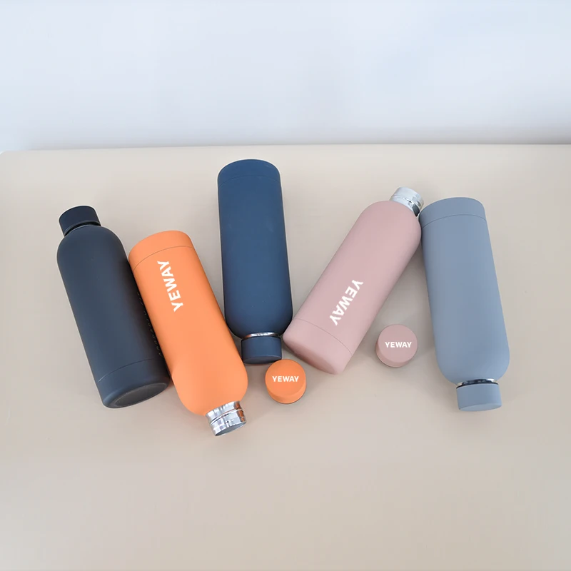 Yeway Tasse Copo 2022 new arrival Spray Rubber Painted Stainless Steel Sport Yoga Bottle Stainless Steel Sport Water Bottles