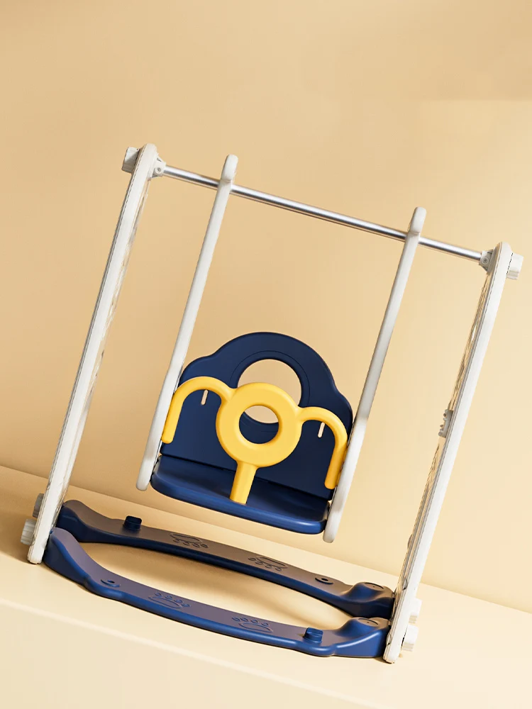 SL27 Interesting window design children slide with basket hoops / Kids slide with hide and seek design