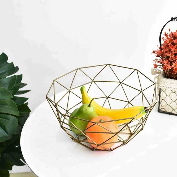 Hot Selling Modern Home Decorative Iron Wire Fruit Basket Metal Mesh Basket