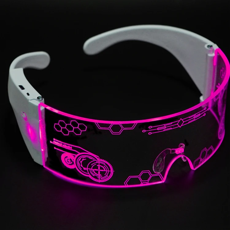 Новый дизайн индивидуальные светящиеся акриловые светодиодные очки для диджея вечеринки клуба