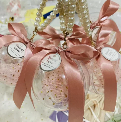 Wedding supplies manufacturers acrylic candy box transparent ball portable candy box