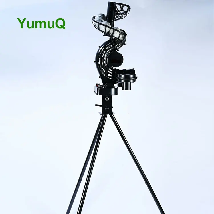 YumuQ Force/Breaking Ball /Angle/Height Adjustable Baseball Softball 3-Wheel Mute Change Ball Tee Pitching Machine