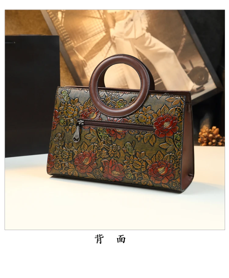 latest online shopping  rosette embossing leather bags women handbags ladies with round handles  ladies bag 2024