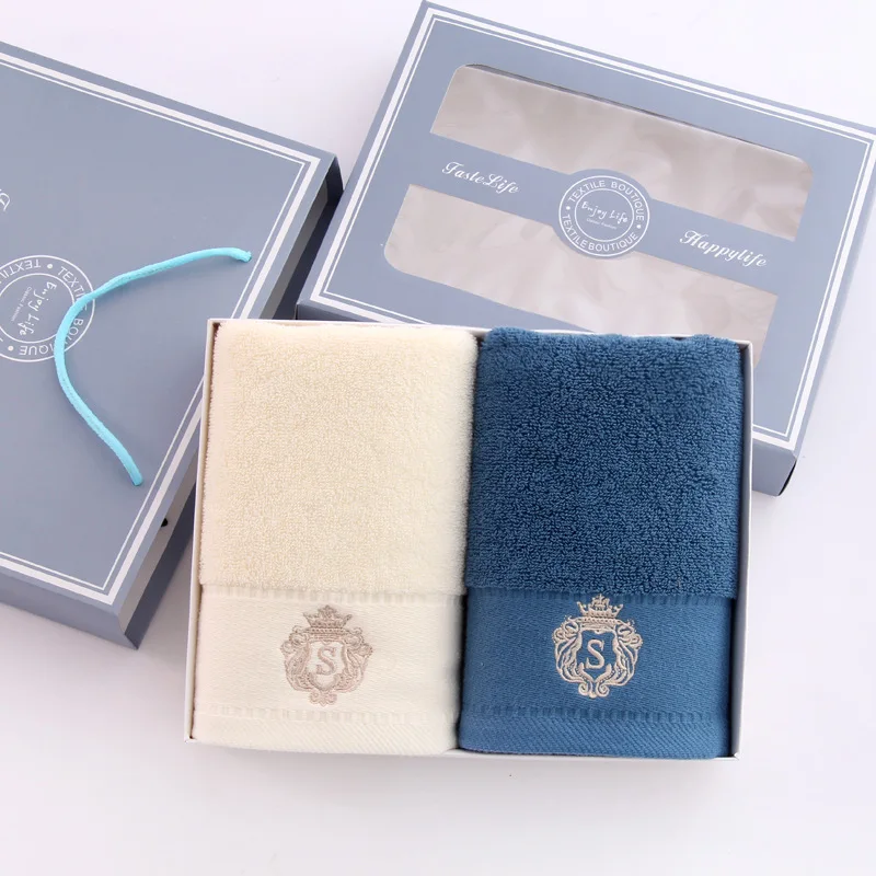 Manufacturer Bamboo cotton Hand Face Bath Multi-size Super Absorbent Soft Sports Towel Custom Embroidery LOGO Towel Set With Box