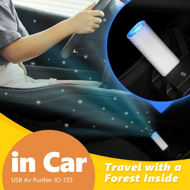 Mini Anion Car Air Cleaner Small Portable Negative Ion Office Computer USB Air Purifier