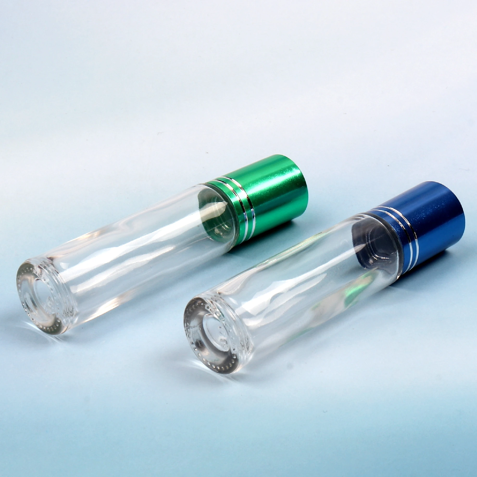 Wholesale 6ML 8ML 10ML transparent clear glass perfume bottle with aluminium cap roll on bottle