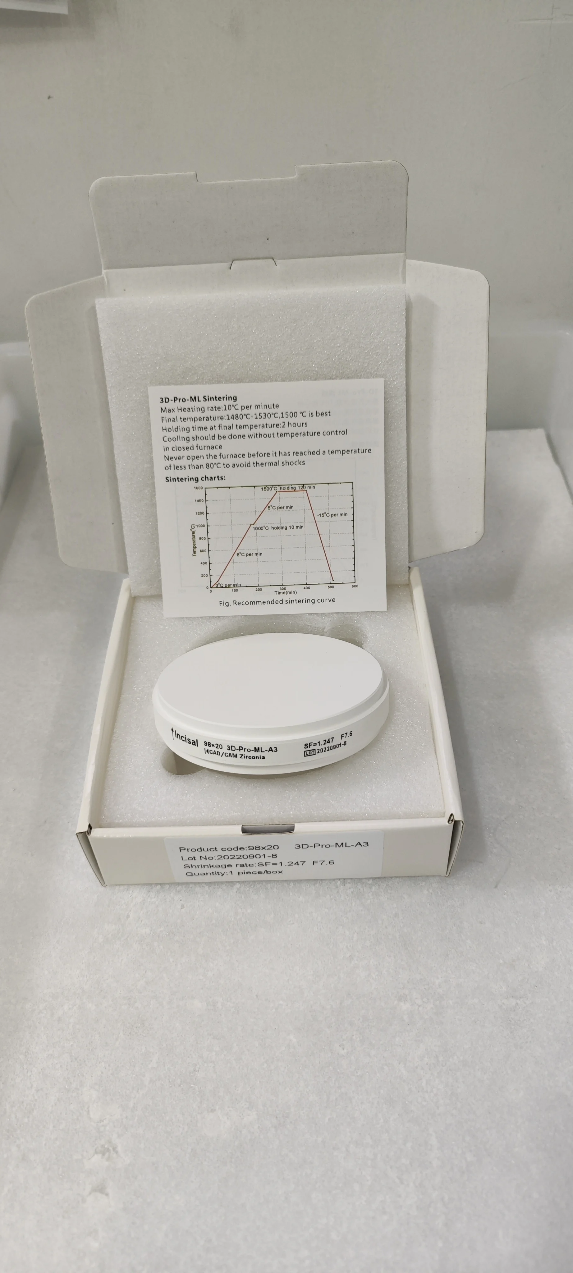 Landent Zirconia Blocks Dental Ceramic Zirconia White Disc 98mm For Cad Cam Digital Lab zirconia dental