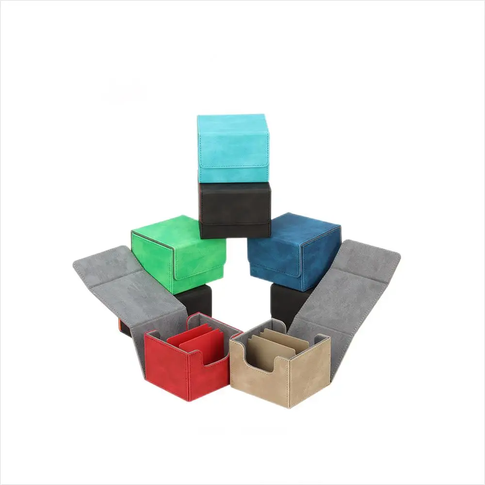Factory Hot Sell Flap Storage Game Cards Case Business Card Collection Box Leather Custom TCG Deck Box