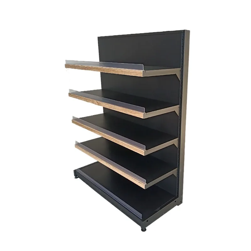 2022 white/black/grey slat panel hardware display gondola rack shelf with stopper supermarket shelves accessories