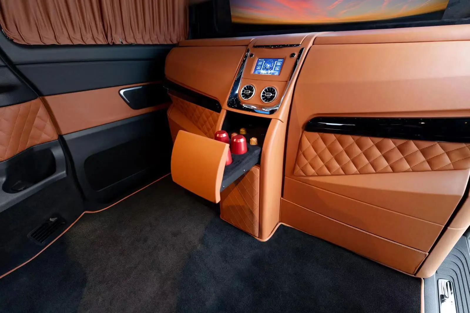 Bar Seat with Refrigerator Clock Touch Screen Wine Cabinet car partition