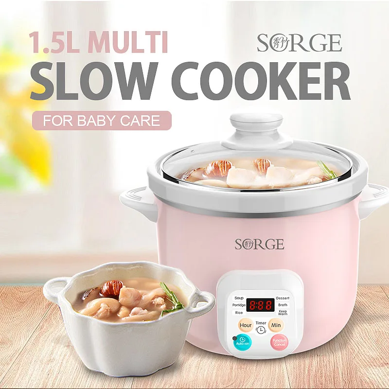 1.5 L multi-function slow cooker electric crock pot