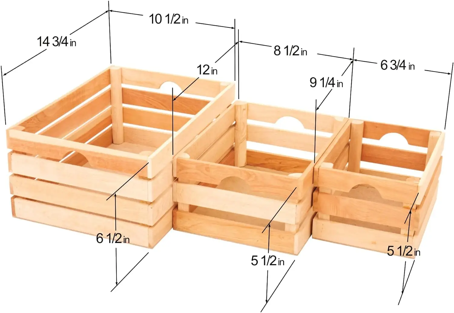 Rustic Wood Crates for vintage decorative display, Nesting Crate set for storage and farmhouse style decor, wooden boxes