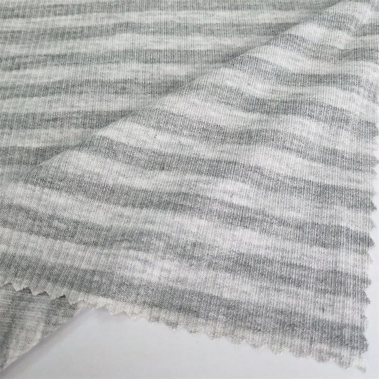 Готовая к отправке 95% бамбуковое волокно 5% спандекс мягкая на ощупь полосатая трикотажная ткань в рубчик для купальников