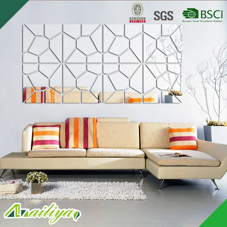 Environmentally Friendly Factory Production Widely Used Custom Sofa Wall Mirror Sticker