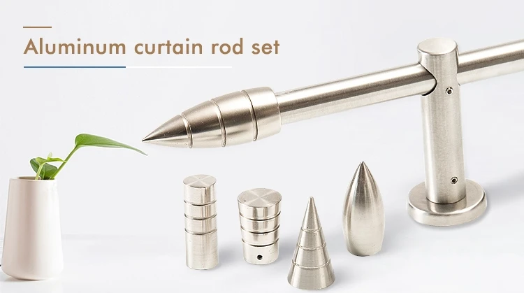 Factory Direct Curtain Accessories Pole Finials Arrow Curtain Rod Finials Aluminium Curtain Rod Set