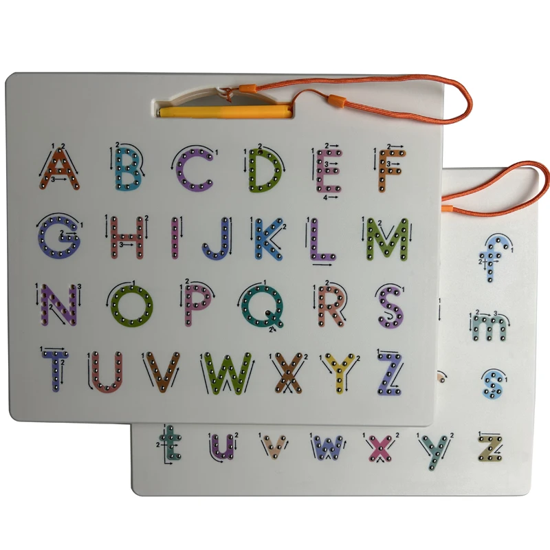 482 Steel Ball Double sided Lowercase Uppercase Kids Magnetic Writing Board magpad doodle toys for kid