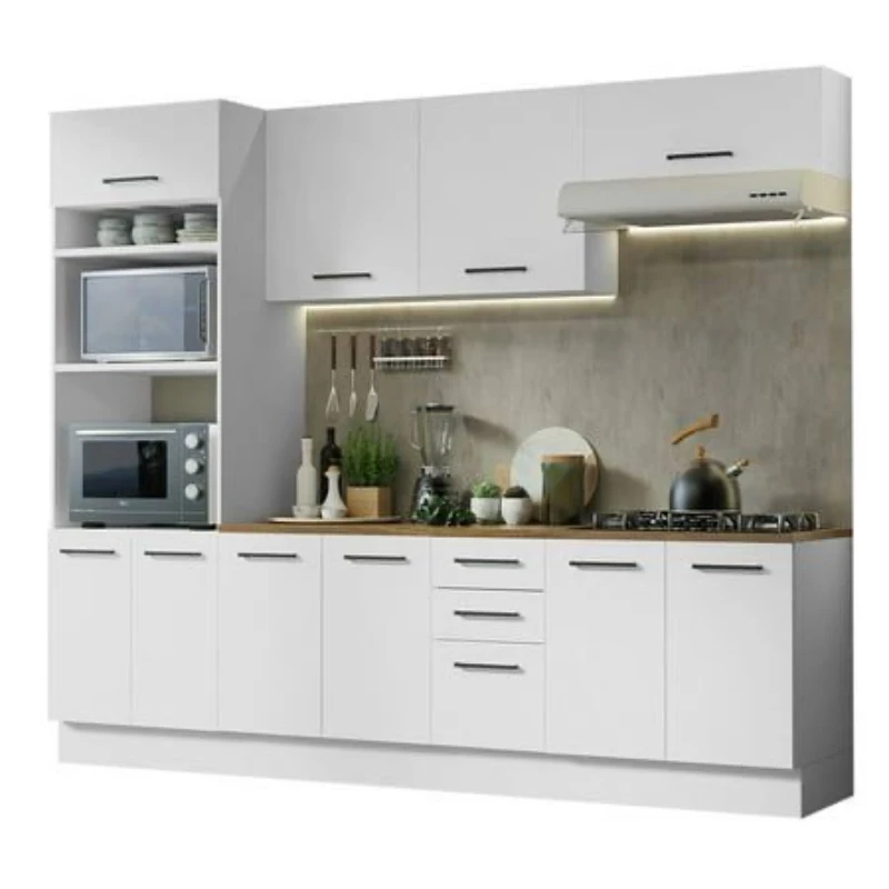 Cheap Modern Style Lacquer Kitchen Cabinets Grey and White Kitchens Laminate Kitchen Cabinets with Accessories